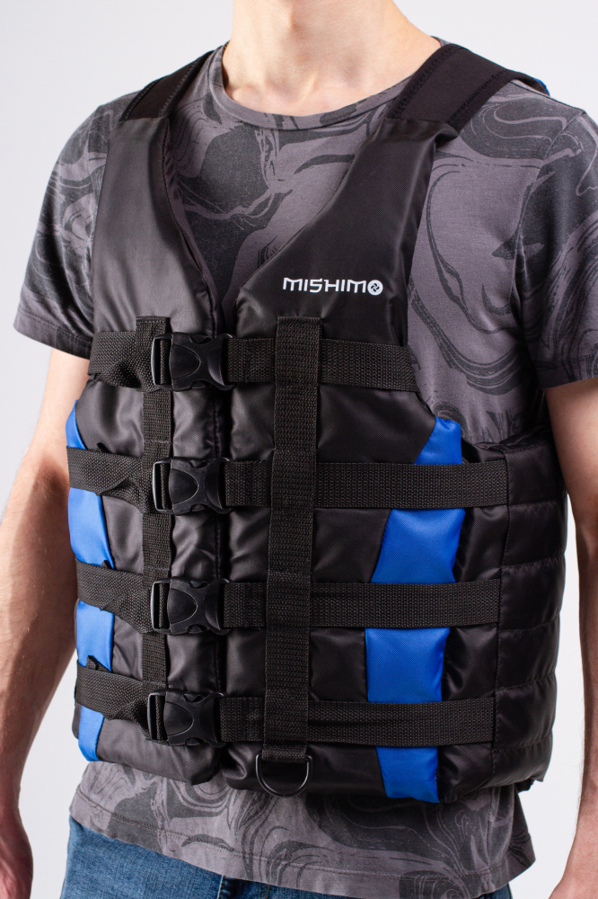 Жилет спасательный MISHIMO PRO Премиум качества Черно-синий в Пушкино