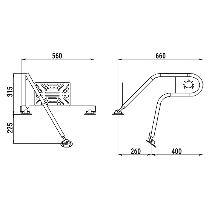 Стойка рулевая с креплением на баллон надувной лодки 25мм в Пушкино