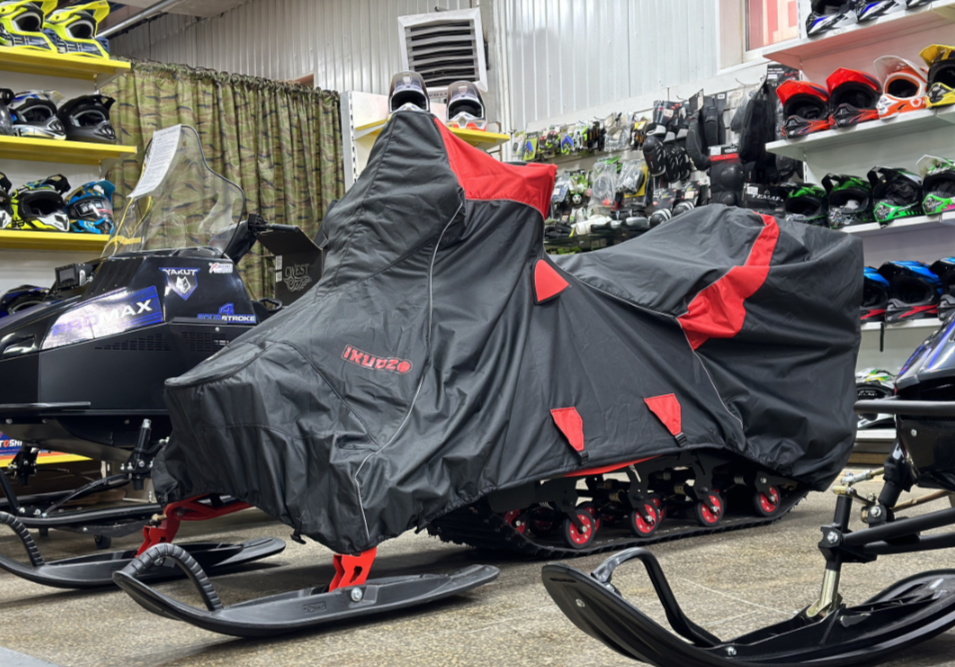 Чехол транспорт. снегохода IKUDZO HUNTER черно-красный Оксфорд ПРЕМИУМ качества с лого IKUDZO в Пушкино