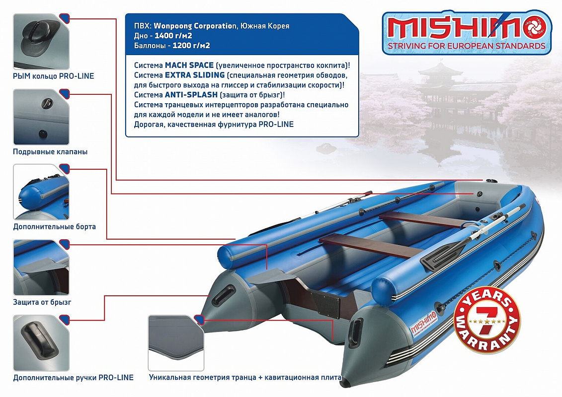 Лодка MISHIMO FAMILY LITE DF 370 в Пушкино