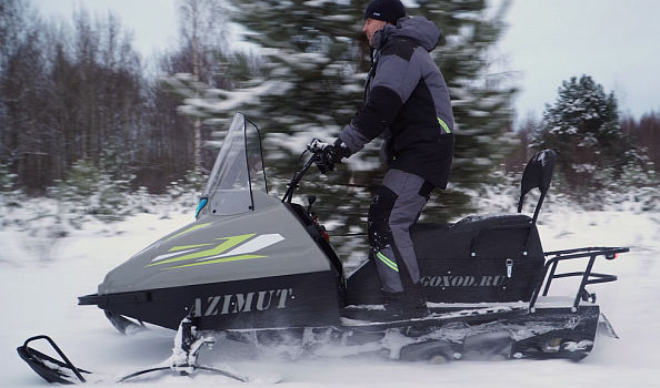 Миниснегоход Бурлак Азимут 20 л.с. , эл.запуск, реверс, тормоз гидравл, капот серый в Пушкино