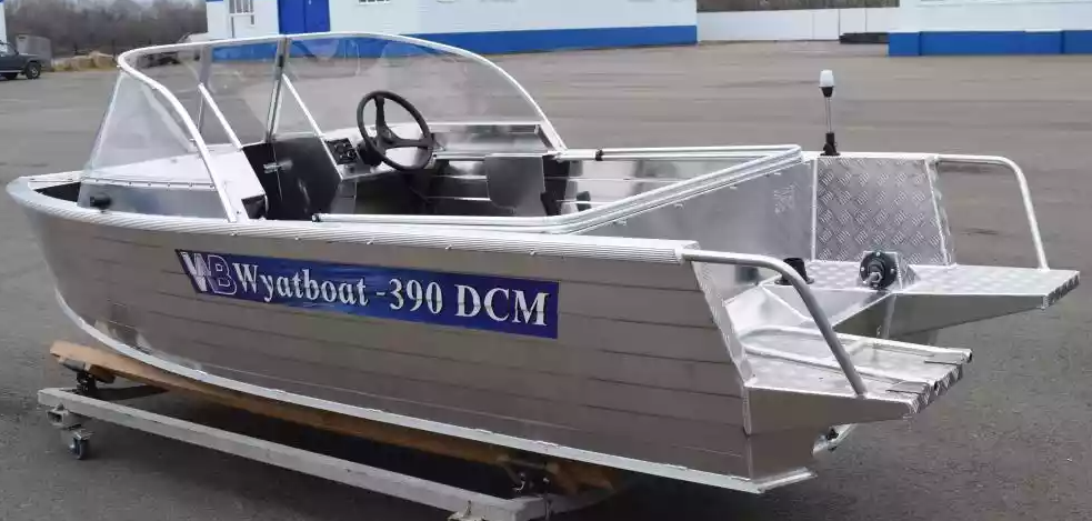 Алюминиевая лодка Wyatboat-390 DCM Увеличенный борт в Пушкино