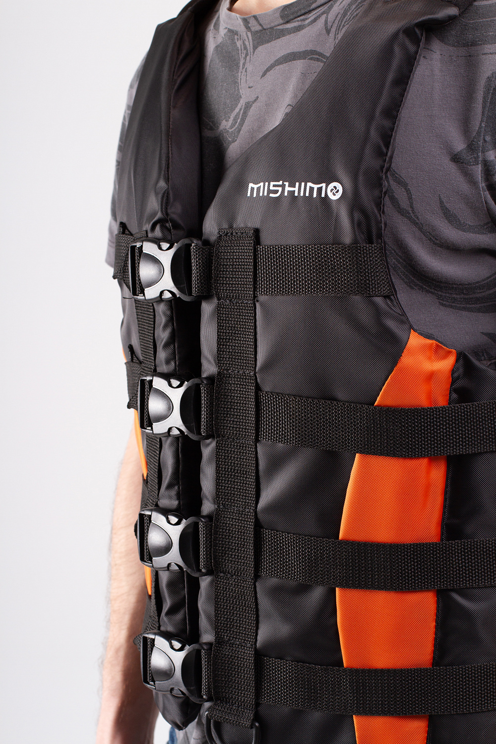 Жилет спасательный MISHIMO PRO Премиум качества Черно-оранжевый в Пушкино