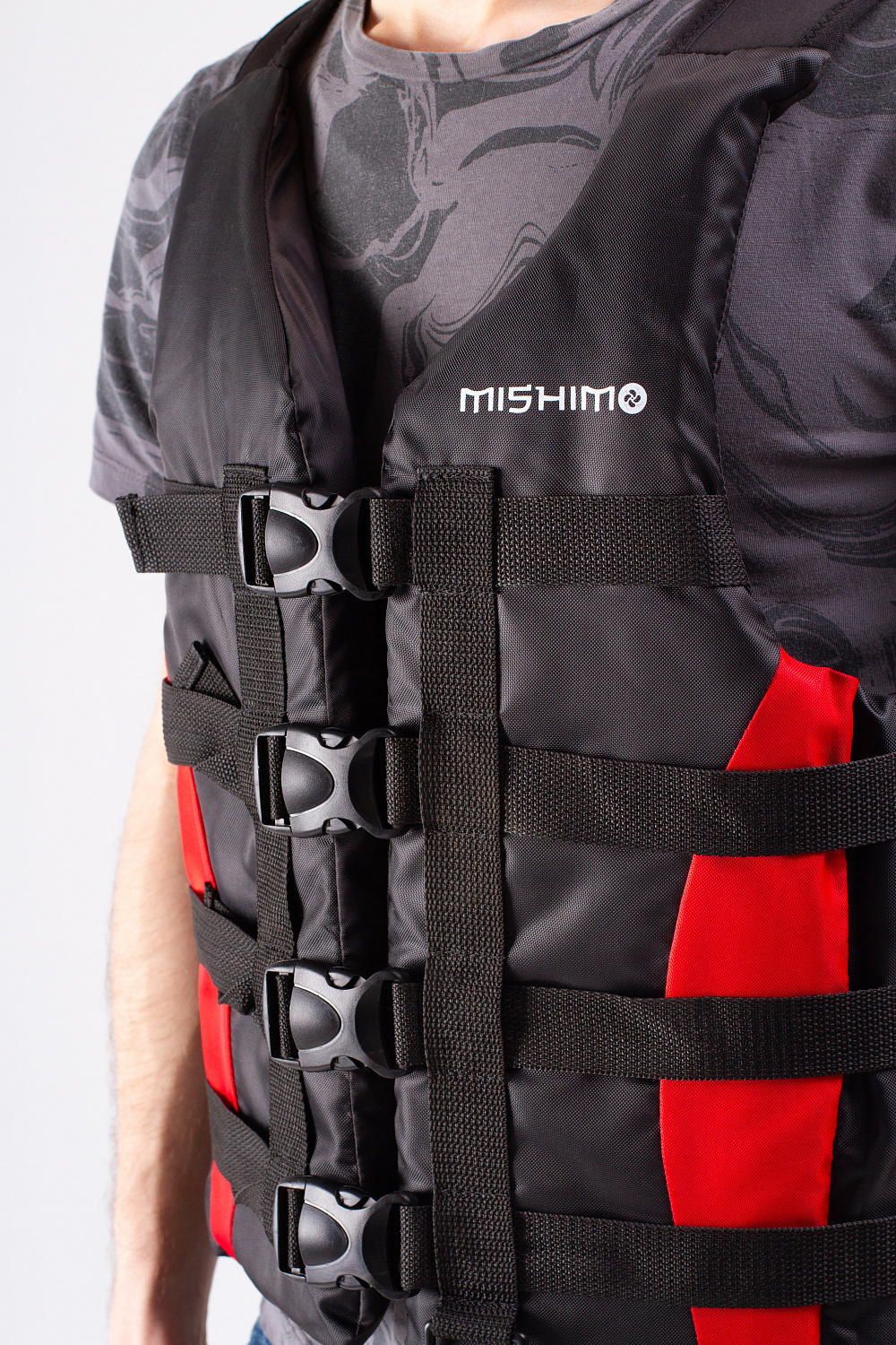 Жилет спасательный MISHIMO PRO Премиум качества Черно-красный в Пушкино